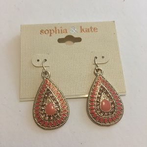 Sophia & Kate pink salmon orange earrings